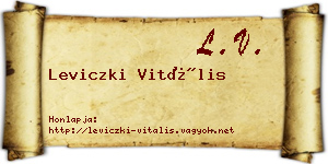 Leviczki Vitális névjegykártya